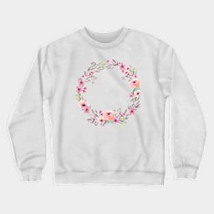 Image: Watercolor, Flower wreath Crewneck Sweatshirt